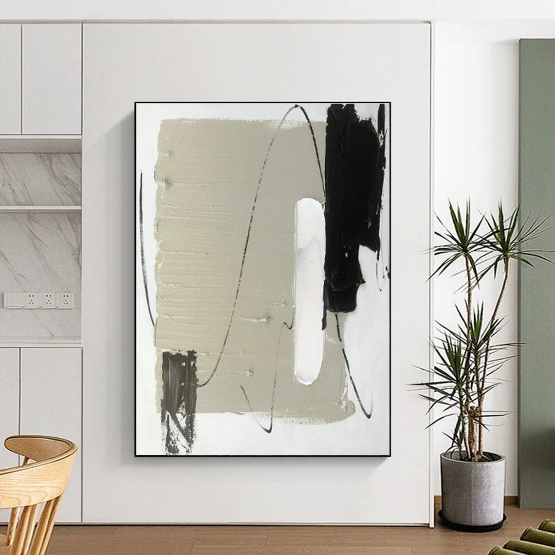 Minimalist Abstract Art for Scandinavian Bedroom & Contemporary Studio DLZ0812