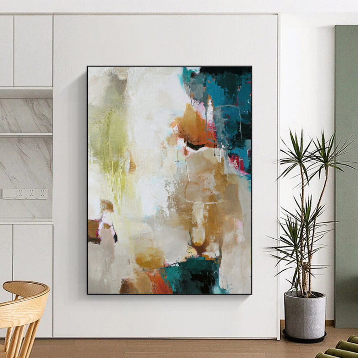 Colorful Abstract Block Art for Bohemian Café & Creative Studio DLZ1026