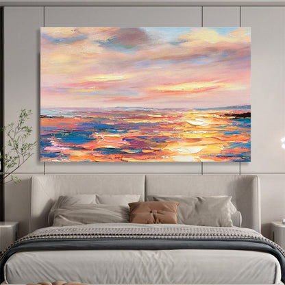 Colorful Sea View Oil Painting for Tropical - Themed Dining Rooms DLZ2496