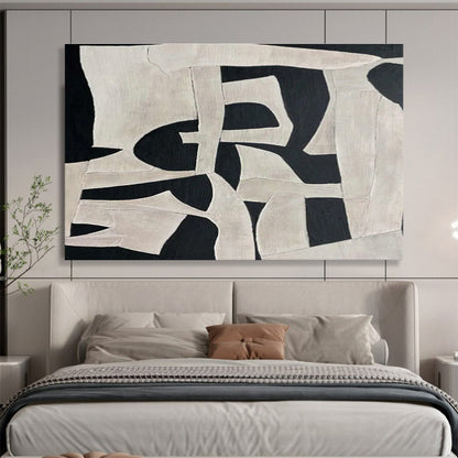 Black - White Geometric Abstract Art for Modern Office Receptions DLZ2475