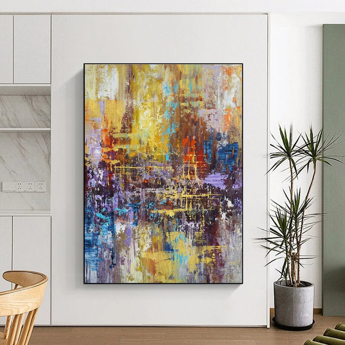 Colorful Urban Abstract Art for City Loft & Contemporary Art Gallery DLZ1806