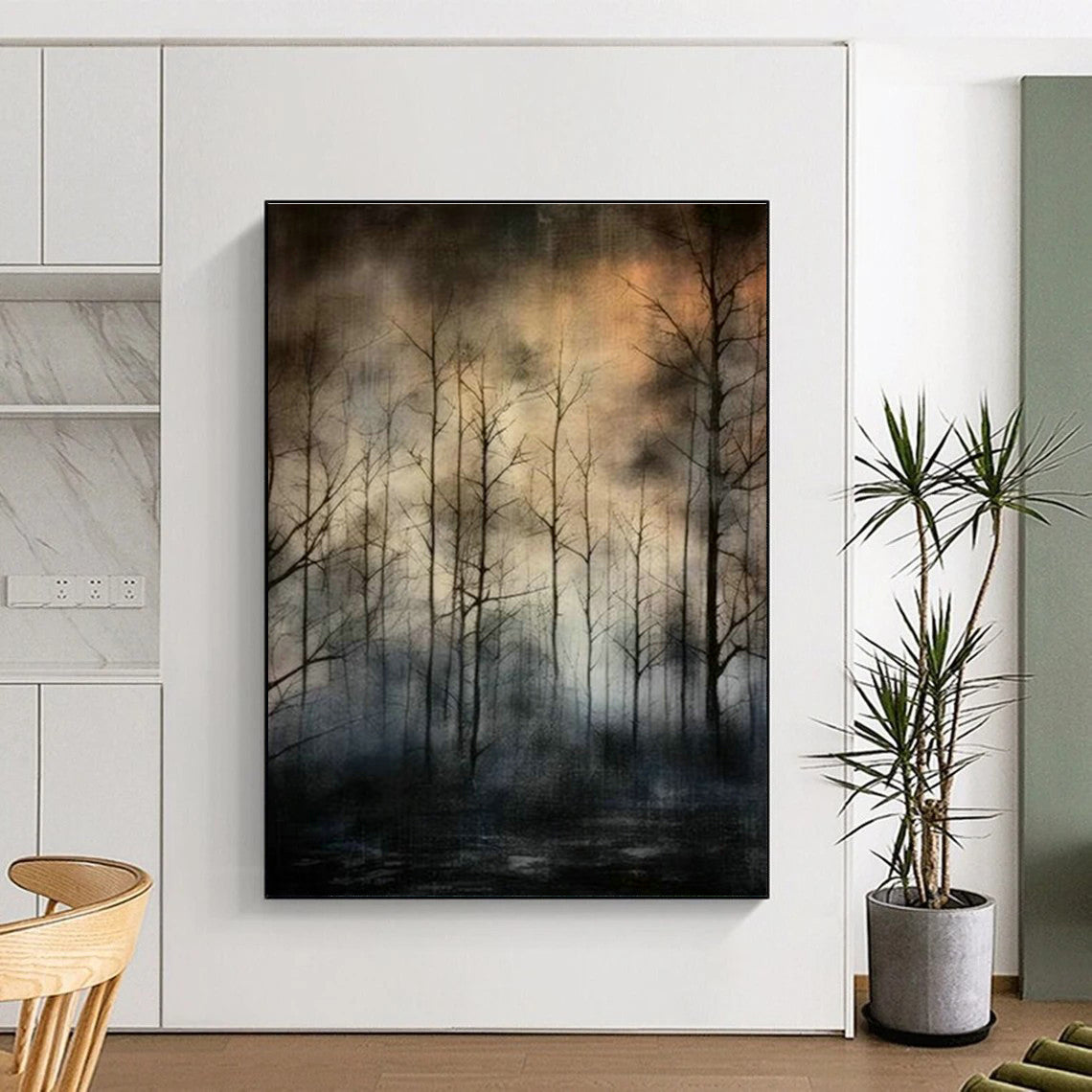 Misty Forest Painting for Bedroom & Living Room DLZ0375