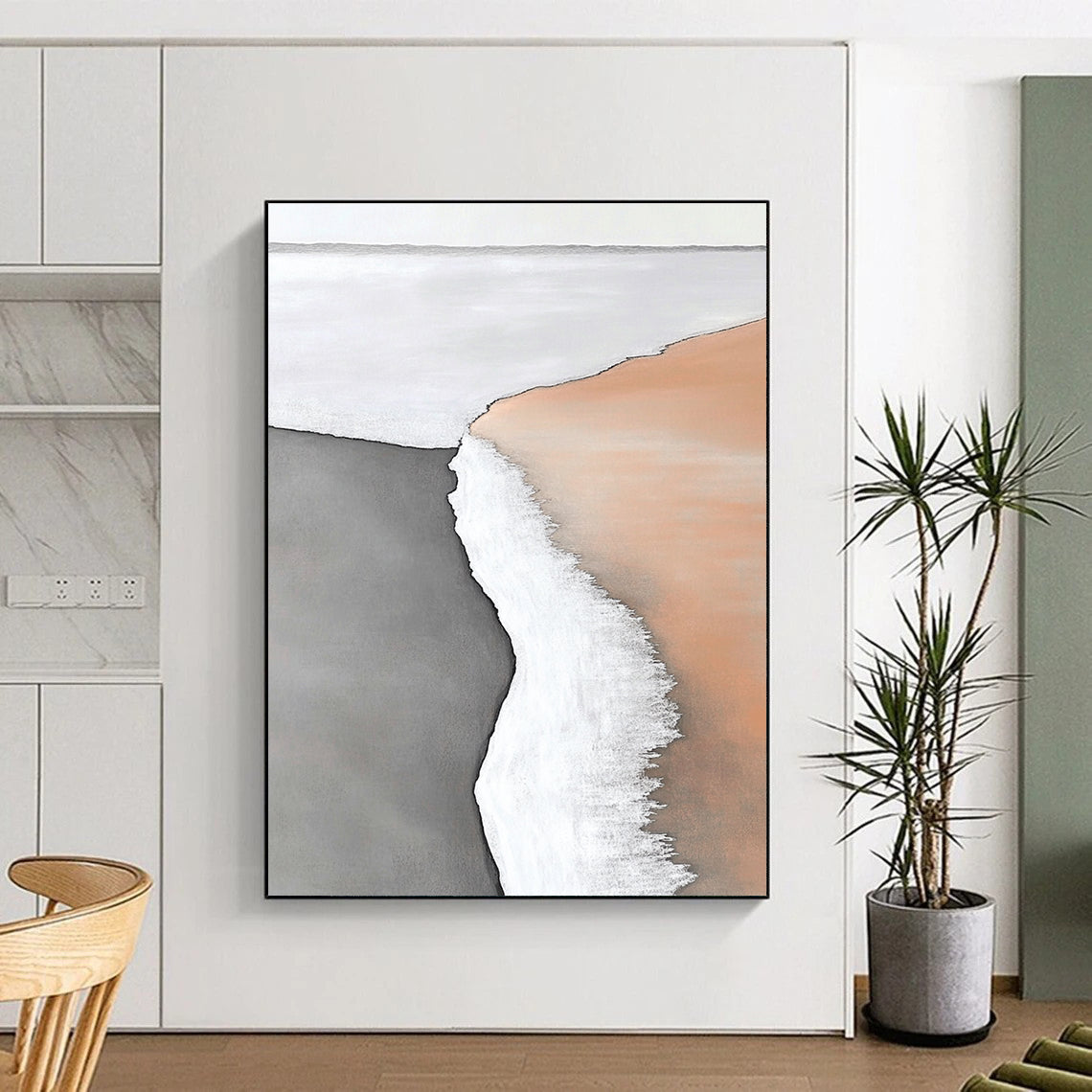 Minimalist Beach Scene for Scandinavian - Style Home & Coastal Office STSC550