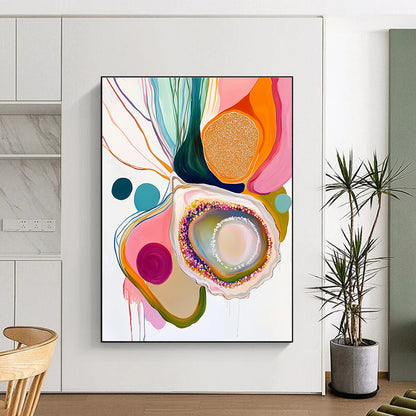 Vibrant Oyster Abstract Art for Dining Room & Sunroom STSC665