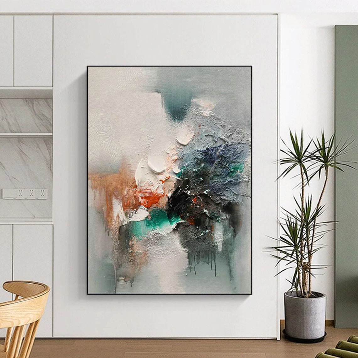Gray - Toned Abstract Art for Office & Study Room DLZ2272