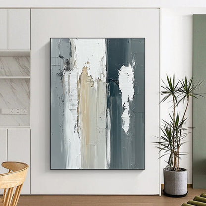 Textured Gray and White Abstract for Scandinavian - Style Home & Contemporary Office STSC579