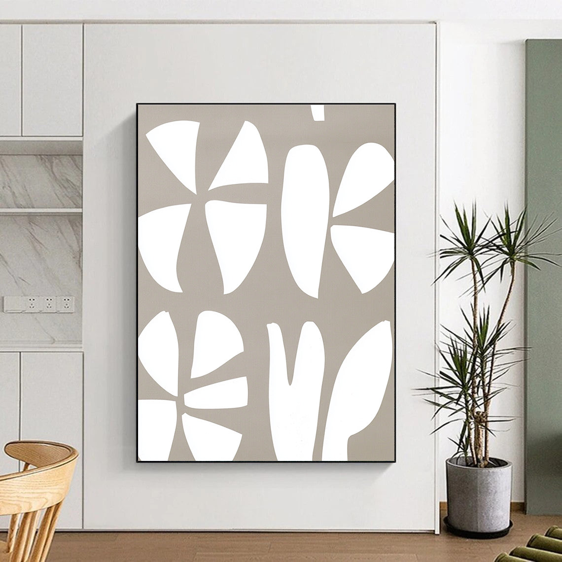 Geometric Flower Shapes for Minimalist Living Room & Modern Office Reception STSC1240