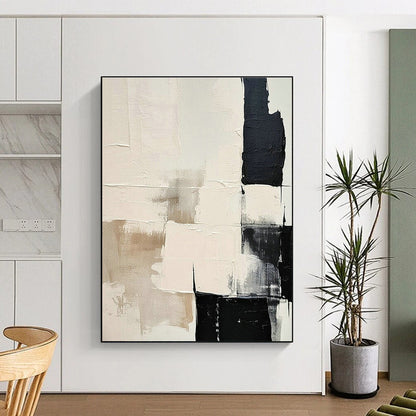 Beige - White - Black Abstract Art for Scandinavian - Style Home & Modern Art Café DLZ1875