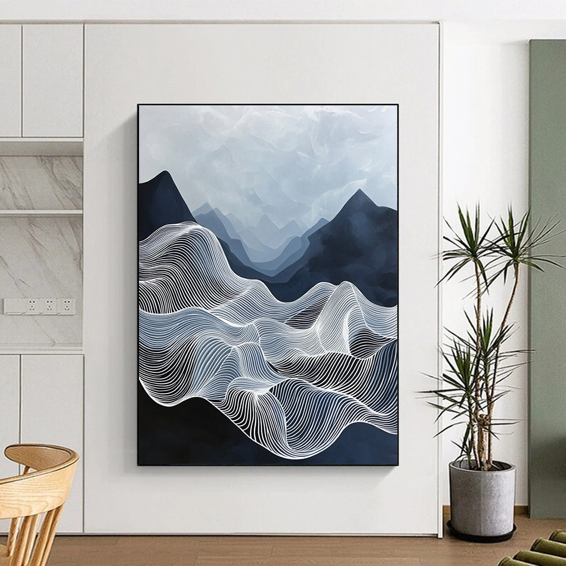 Line - Drawn Mountain Landscape for Outdoor Enthusiast’s Home & Nature - Themed Gallery STSC1147
