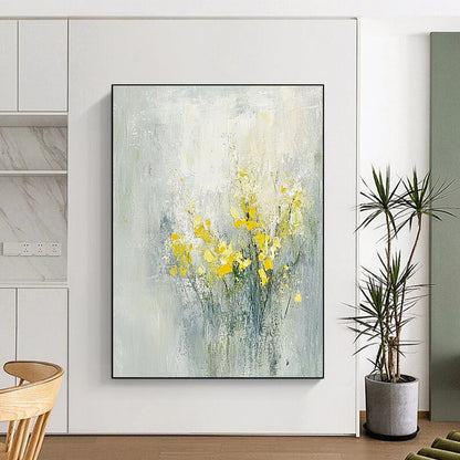 Yellow Flowers Abstract for Cheerful Kitchen & Art - Loving Sunroom STSC185