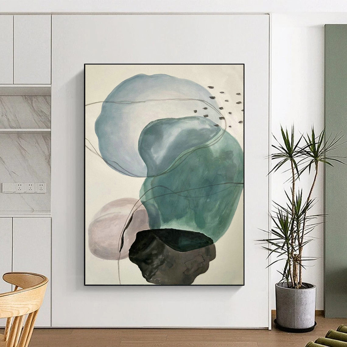 Colorful Ink - Wash Geometric Art for Eclectic Living Room & Modern Boutique Hotel DLZ0757