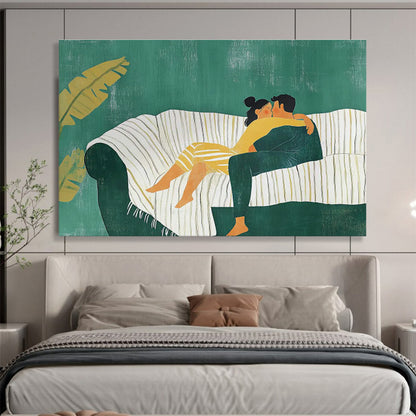 Sofa Couple Art for Romantic Bedroom Wall Decor DLZ2616