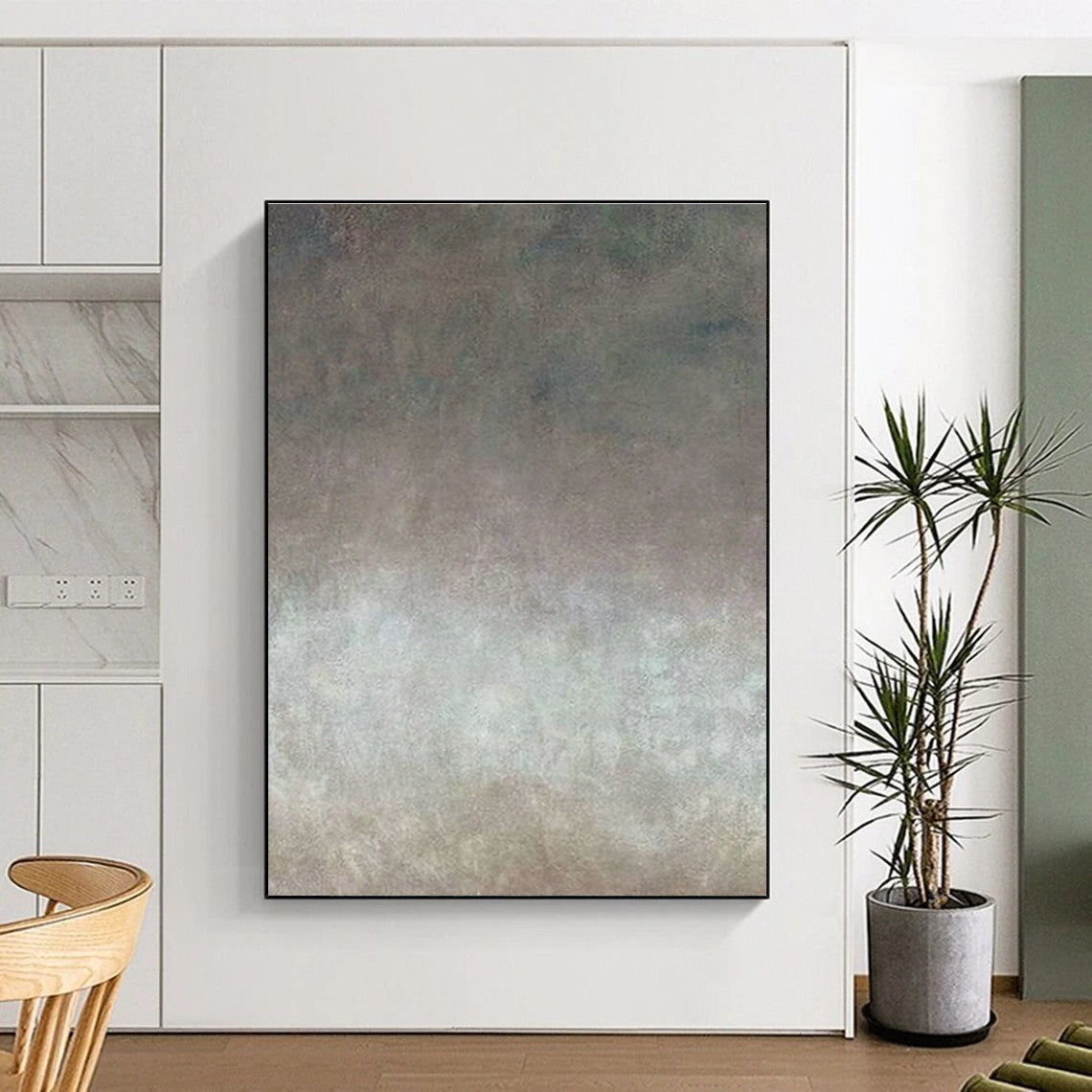 Gradient Neutral Abstract for Scandinavian - Style Yoga Studio & Minimalist Dining Room DLZ0885