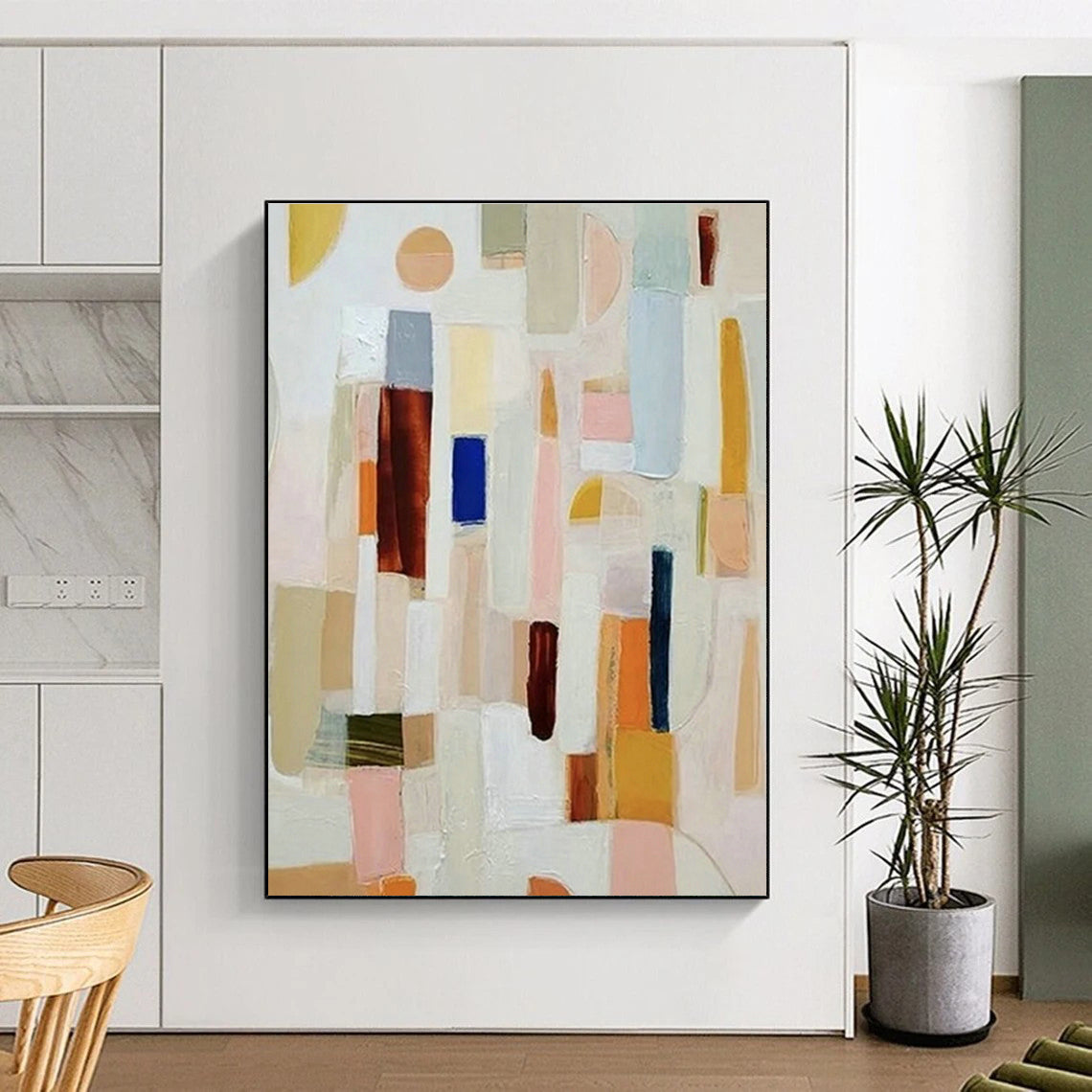 Colorful Geometric Abstract Art for Modern Café & Home Living Room DLZ1120
