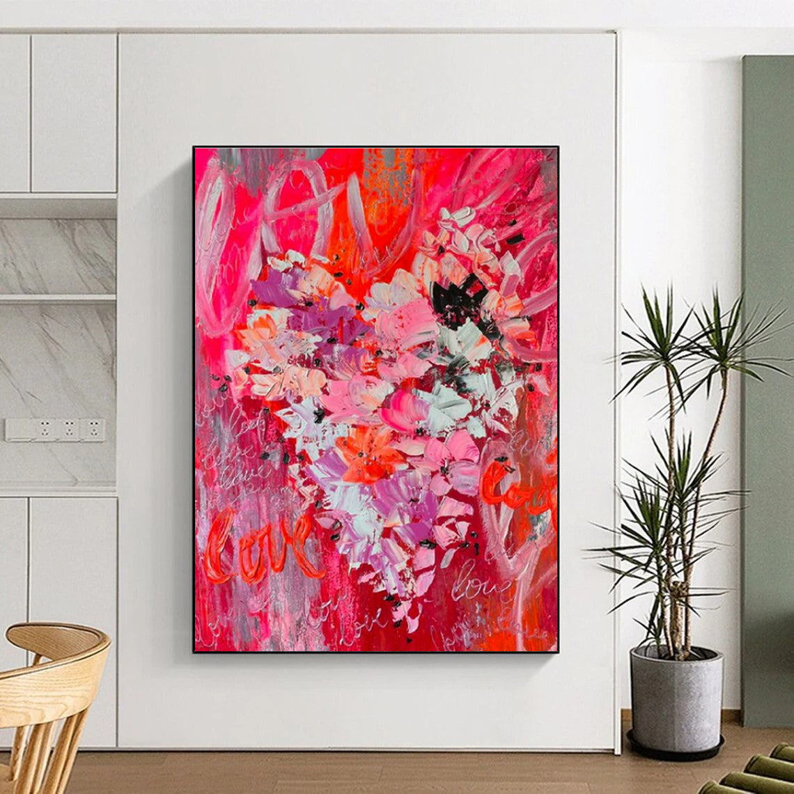 Pink Floral Love Art for Valentine's Day Event Space & Girly Boutique DLZ2112