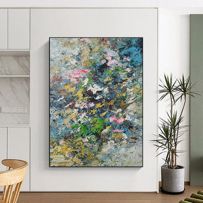 Colorful Floral Abstract Art for Garden Café Outdoor Seating Walls DLZ0016