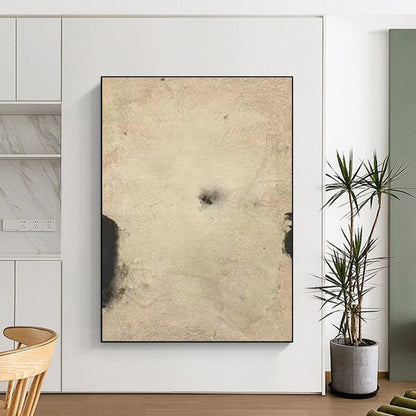 Beige Abstract Spots Art for Bohemian Café & Minimalist Bedroom DLZ2073