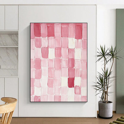 Pink Square Tiles Art for Girls' Boutique & Romantic Home Dressing Room STSC1411