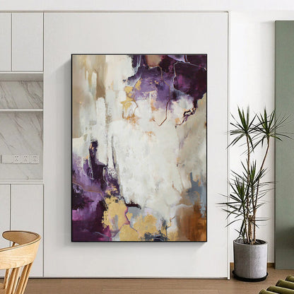 Luxe Purple - Gold Abstract Art for Bedroom & Living Room DLZ0398