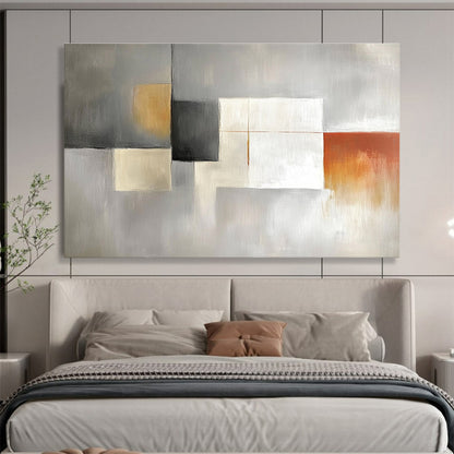 Gray Color Blocks Art for Elegant Home Library & Modern Office SC378