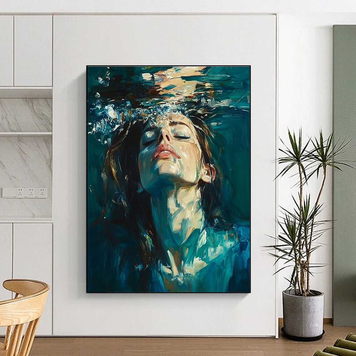 Woman Emerging from Water for Coastal Home Entryway & Beachfront Art Gallery STSC179