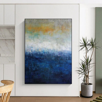 Gradient Sea Abstract Art for Seaside Hotel Lobby & Contemporary Beach Gallery DLZ2259