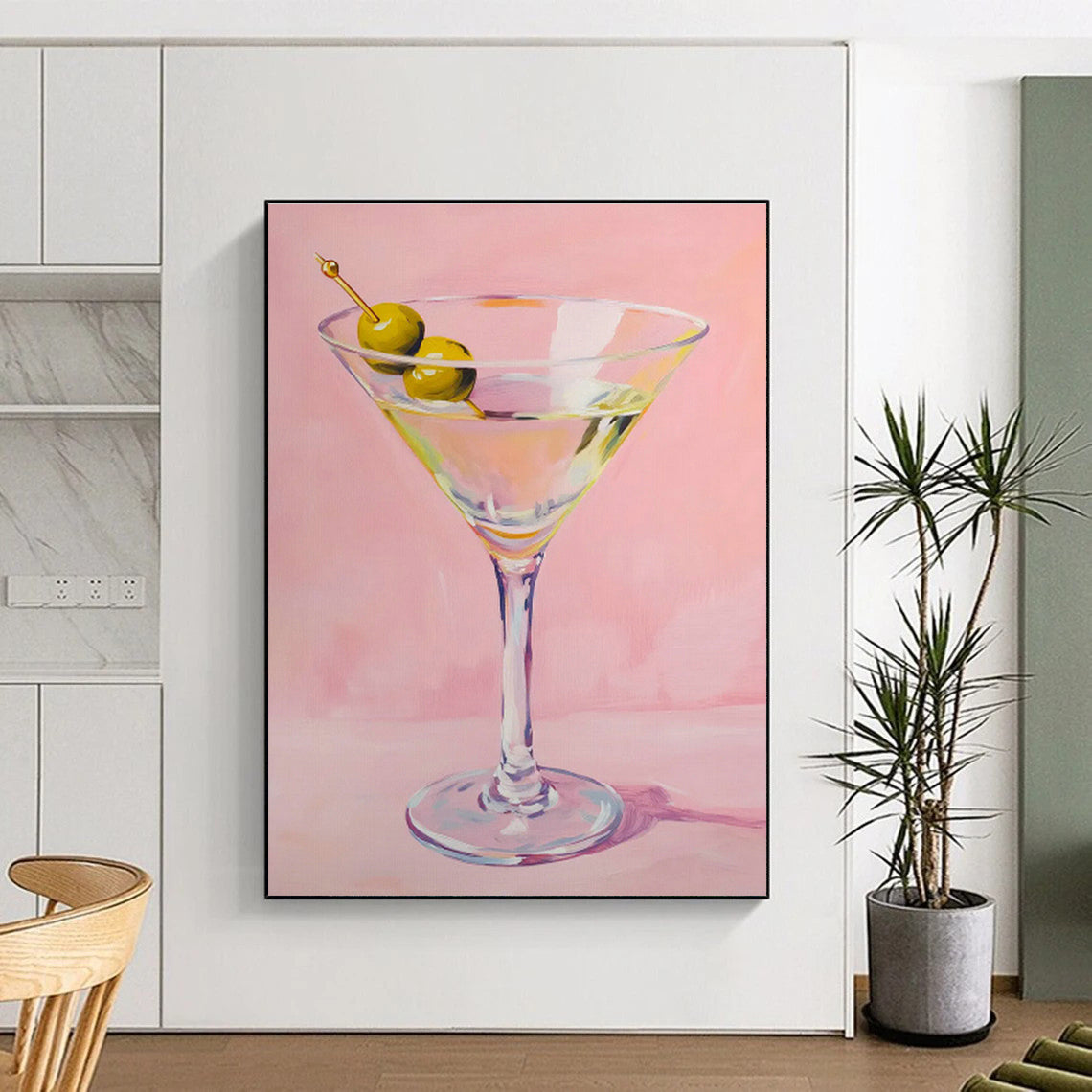 Realistic Martini Painting for Cocktail Bar & Luxury Hotel Lounge DLZ0656