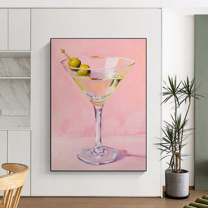 Realistic Martini Painting for Cocktail Bar & Luxury Hotel Lounge DLZ0656