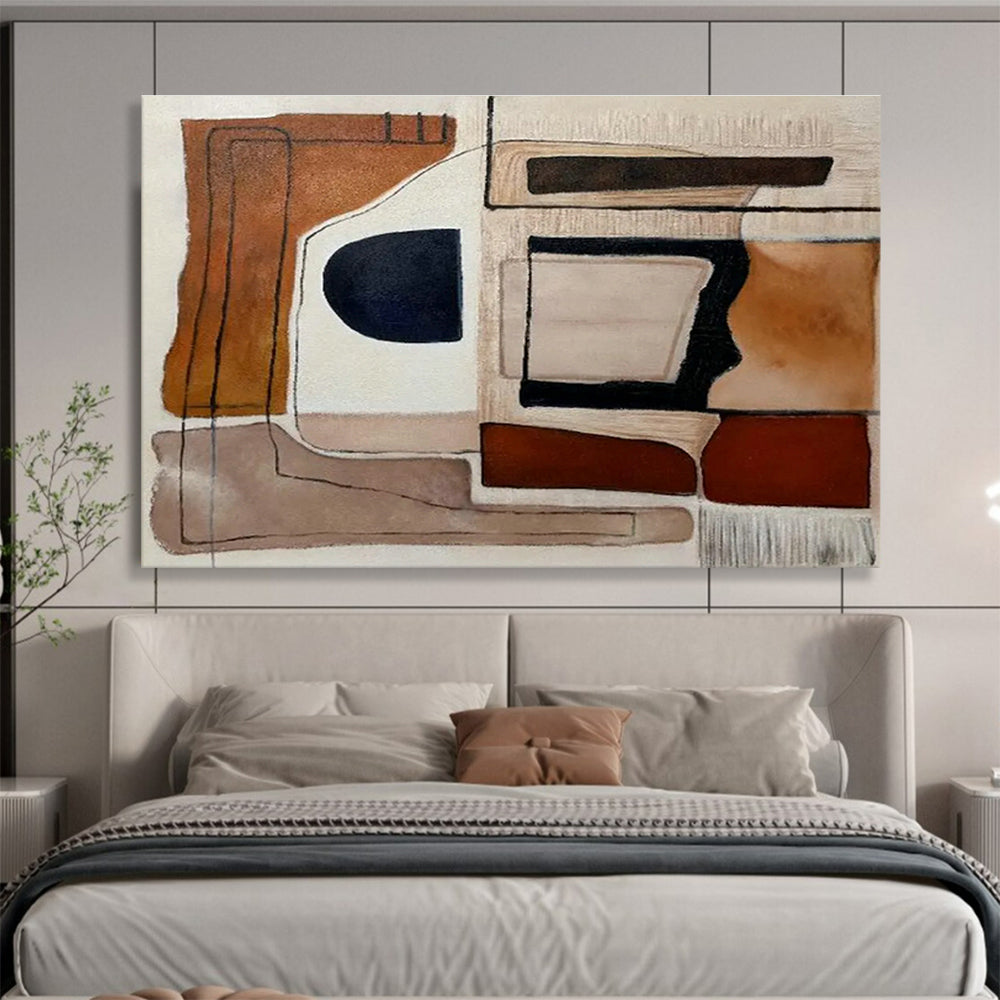 Minimalist Brown - Beige Abstract for Crafting a Calm, Focused Home Office Retreat DLZ3039