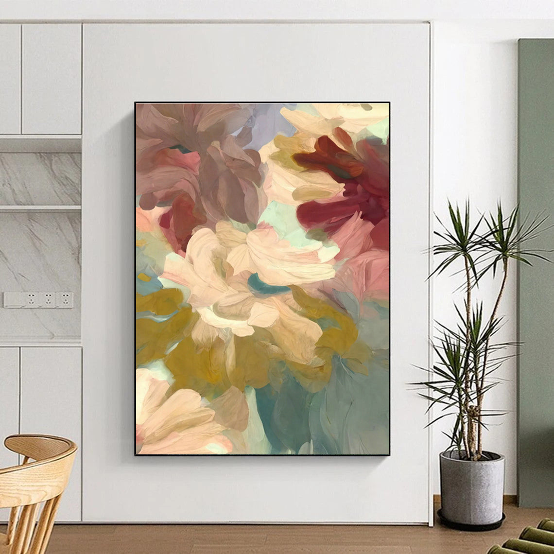 Soft Pastel Floral Art for Girls’ Bedroom & Light - Filled Café DLZ1360
