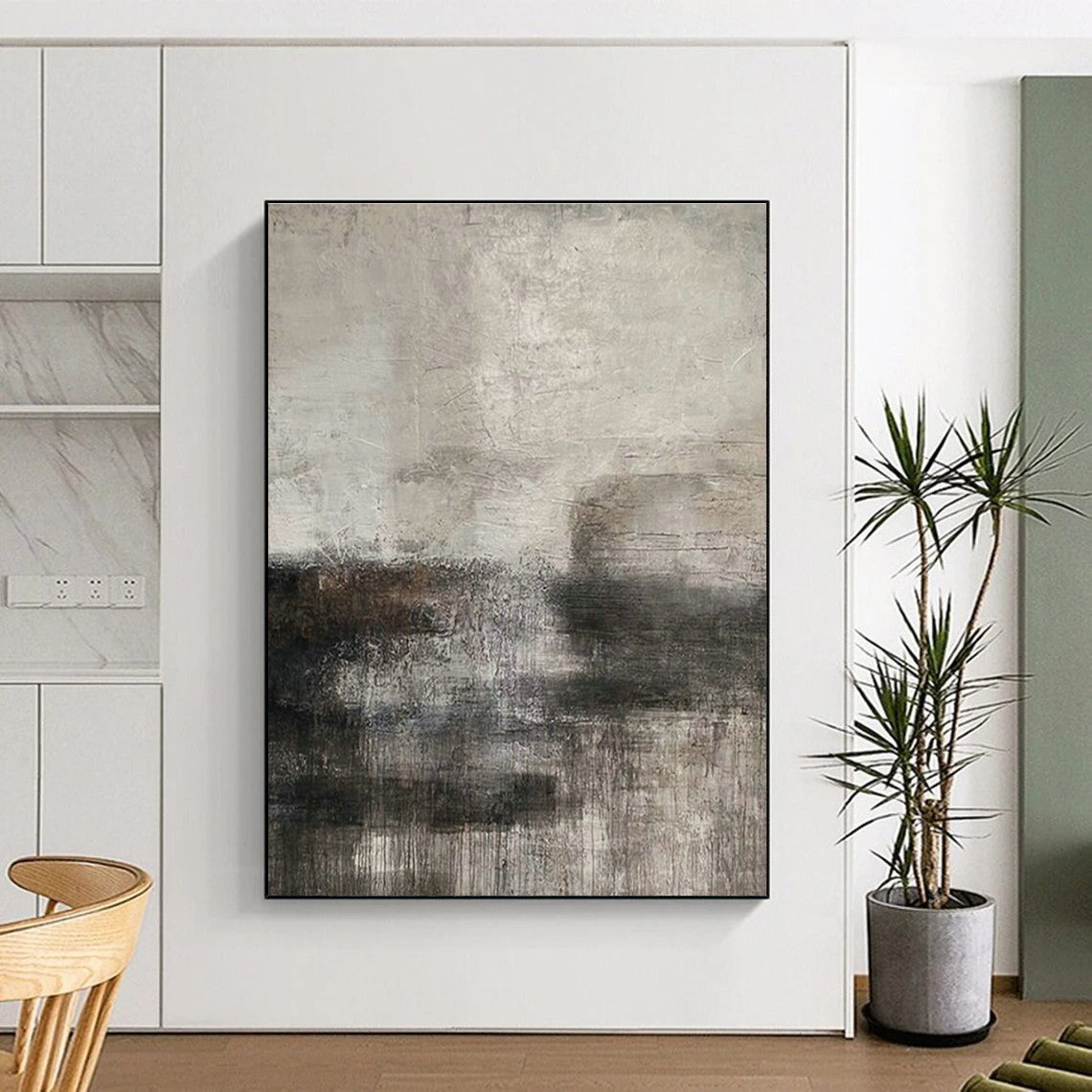 Light Brown Wavy Abstract Art III for Art - Themed Hotel & Minimalist Living Room DLZ1858