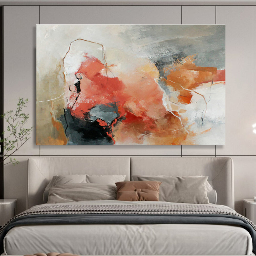 Red - Orange Abstract Art for Vibrant Event Venue DLZ2899