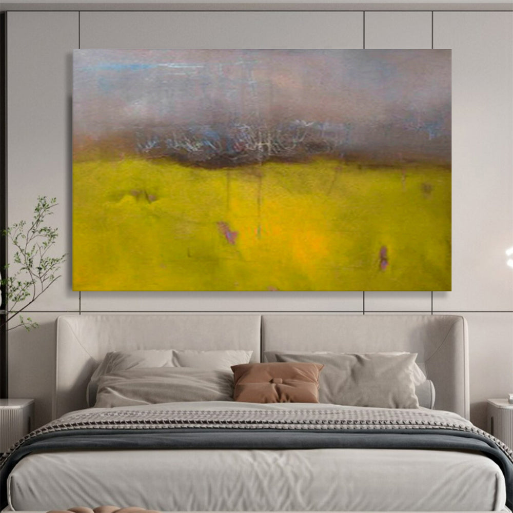 Yellow - Grey Hazy Landscape Art for Relaxing Living Room DLZ2763