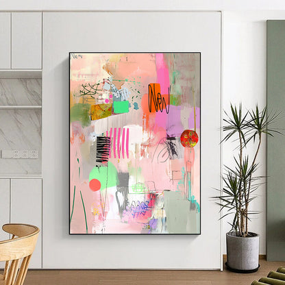 Colorful Abstract Collage for Bohemian Living Room & Creative Studio STSC649