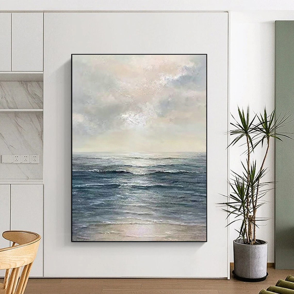 Sea and Sky Serenity Art for Coastal Villa Living Room & Beachfront Hotel Spa DLZ0870