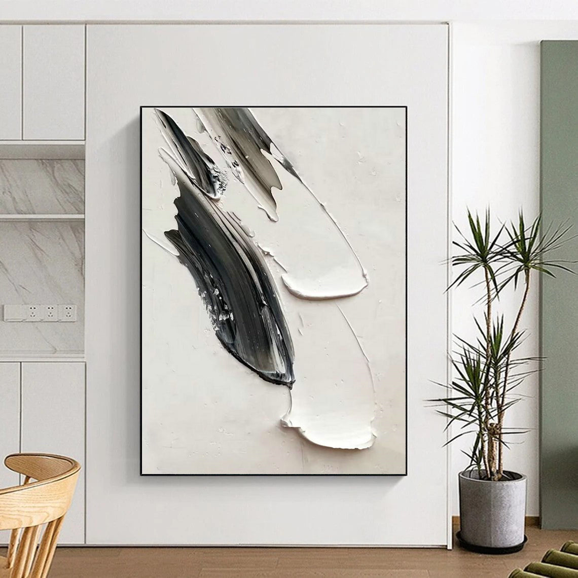 Gray - White Textured Art for Urban Loft & Neutral - Toned Gallery DLZ2369