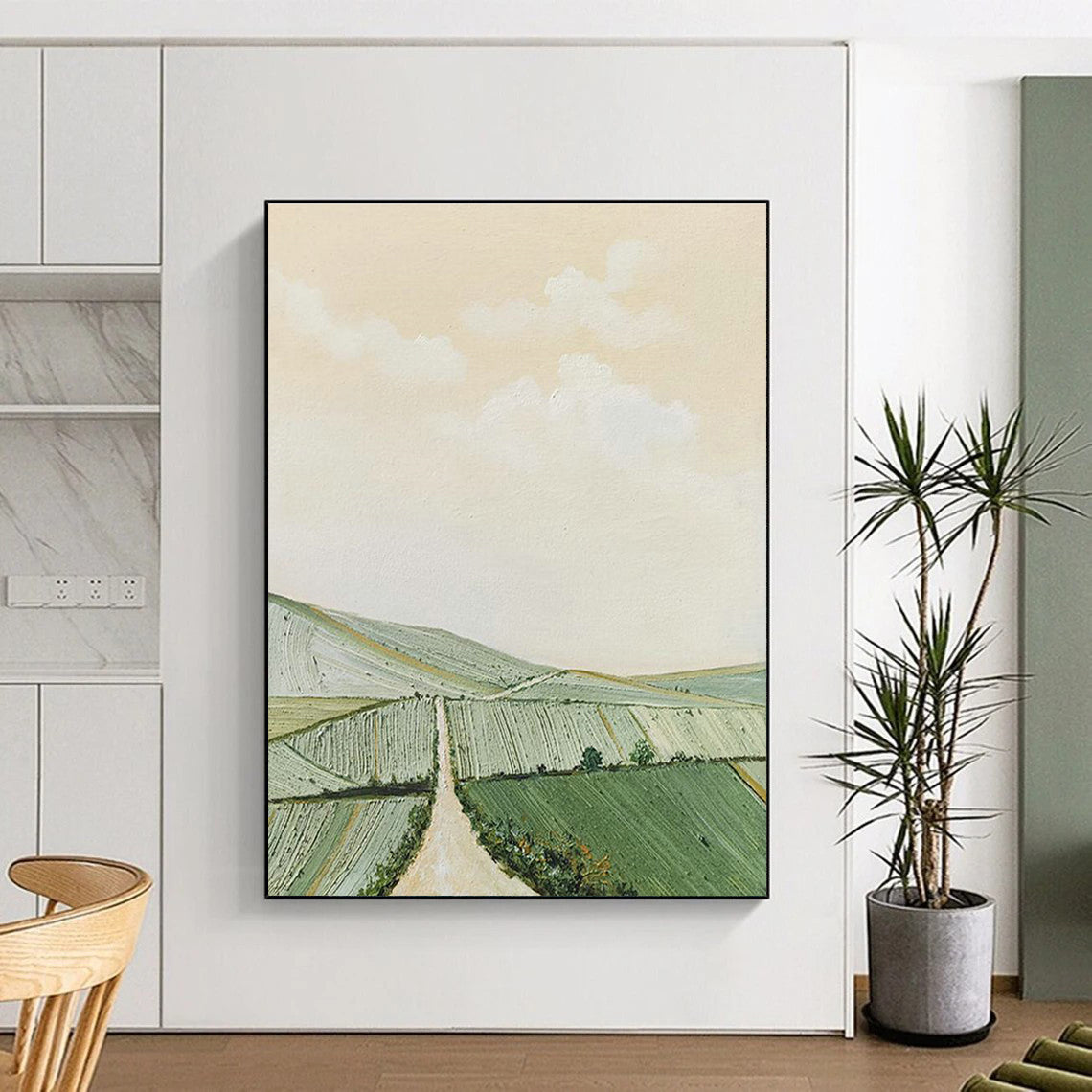 Pastel Rural Landscape Art for Countryside Home Kitchen & Farm - Themed Restaurant DLZ2149