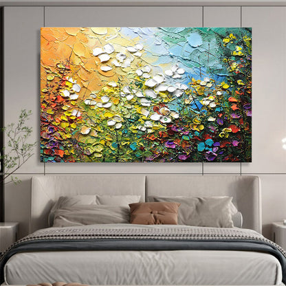 Textured Floral Oil Painting for Cheerful Sunroom DLZ2827