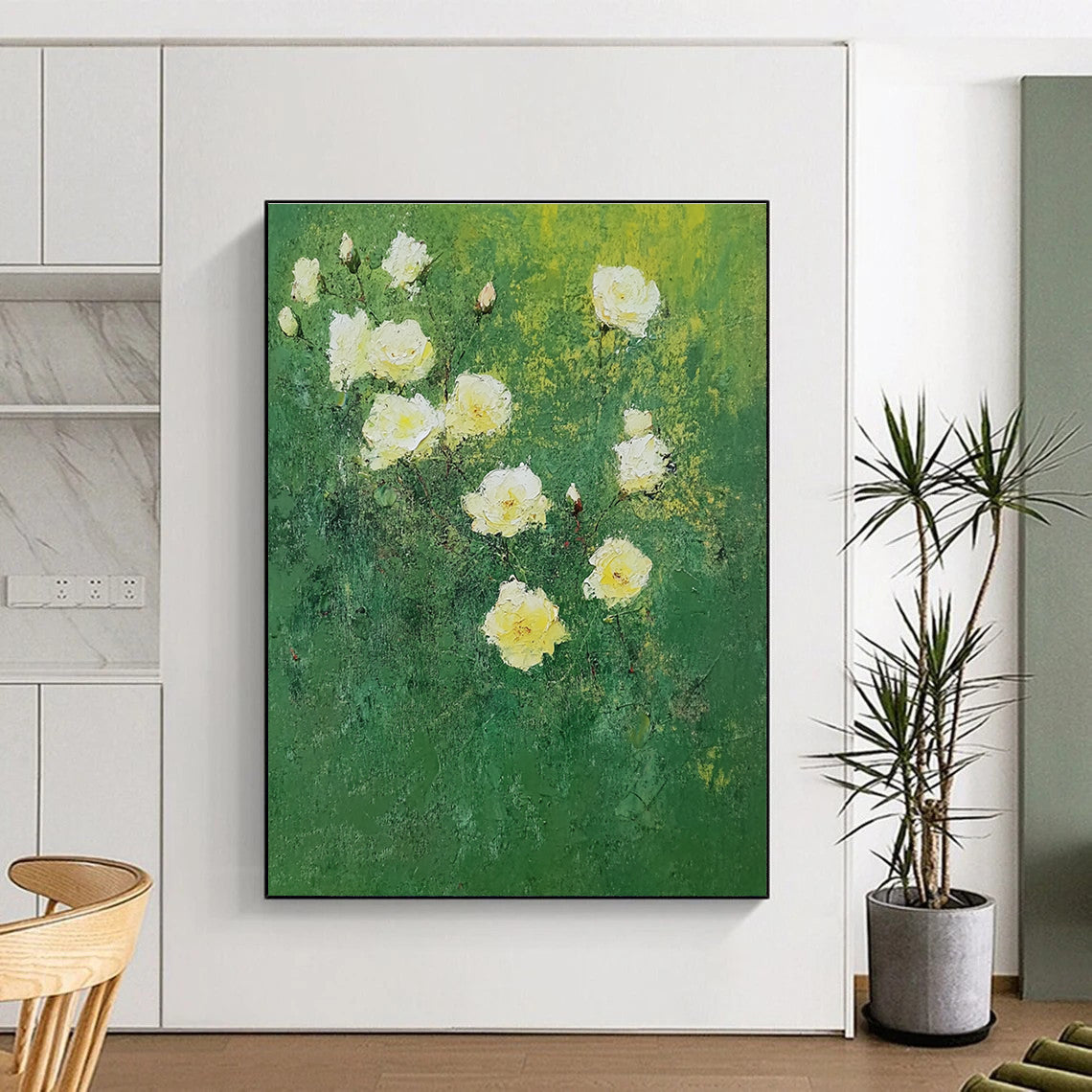 Yellow Roses on Green for Garden - Inspired Café & Cottage Bedroom STSC1152