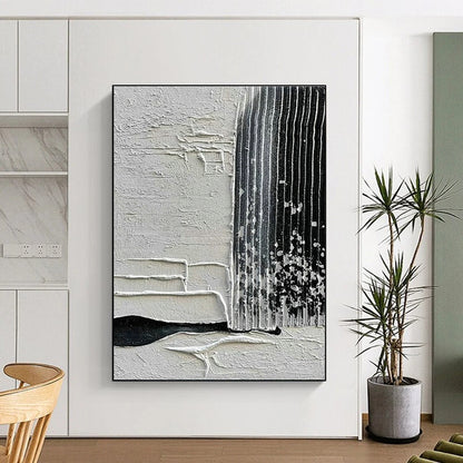 Grey - White Textured Abstract Art for Office & Living Room DLZ0436