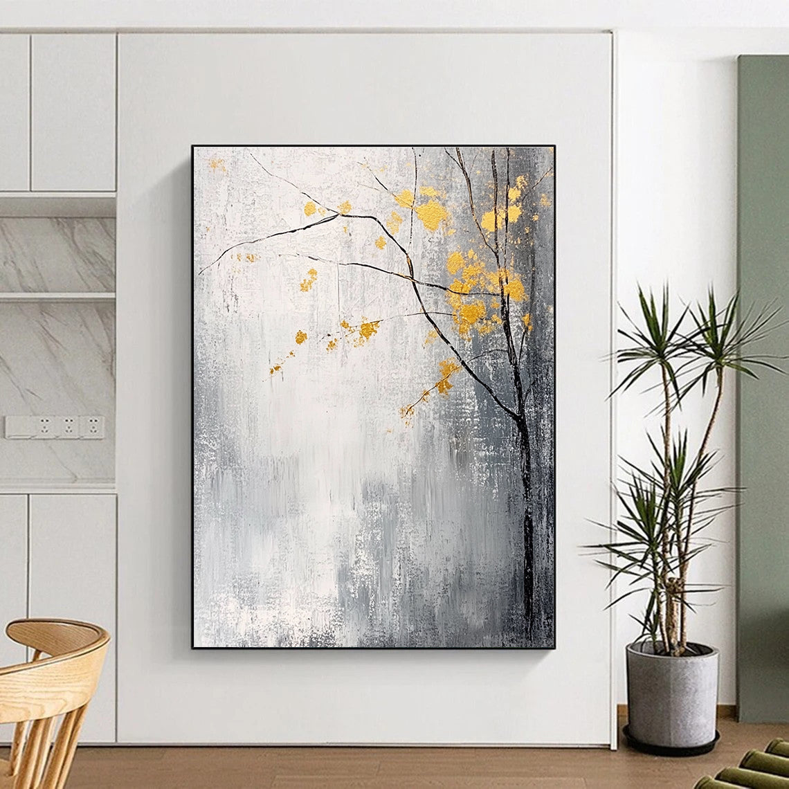 Grey and Gold Tree Branches for Scandinavian - Style Home & Nature - Themed Café STSC395