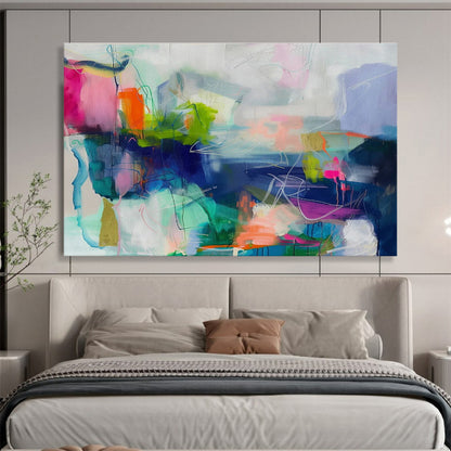 Vibrant Abstract Composition Art for Modern Office Breakroom DLZ2858