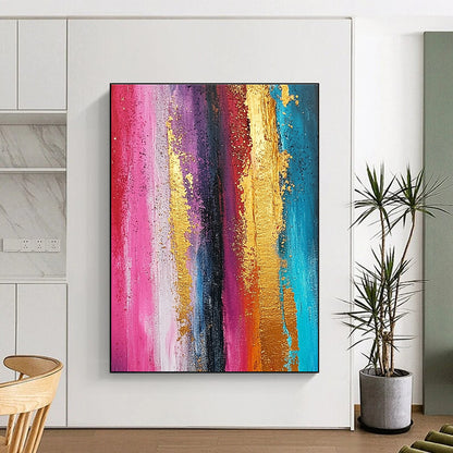 Colorful Gold - Striped Abstract Art for Boutique & Creative Studio STSC733