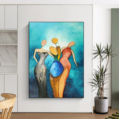 Abstract Figure Art for Women's Wellness Studio Waiting Areas DLZ0036
