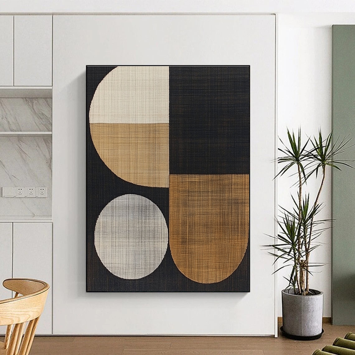 Geometric Textile Art for Modern Office Lounge & Minimalist Home Library STSC933