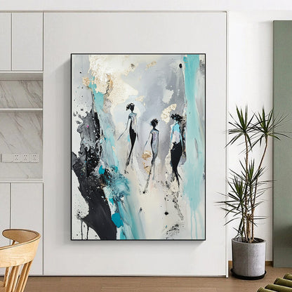 Abstract Figures with Gold Accents Art for Bedroom & Boutique STSC726