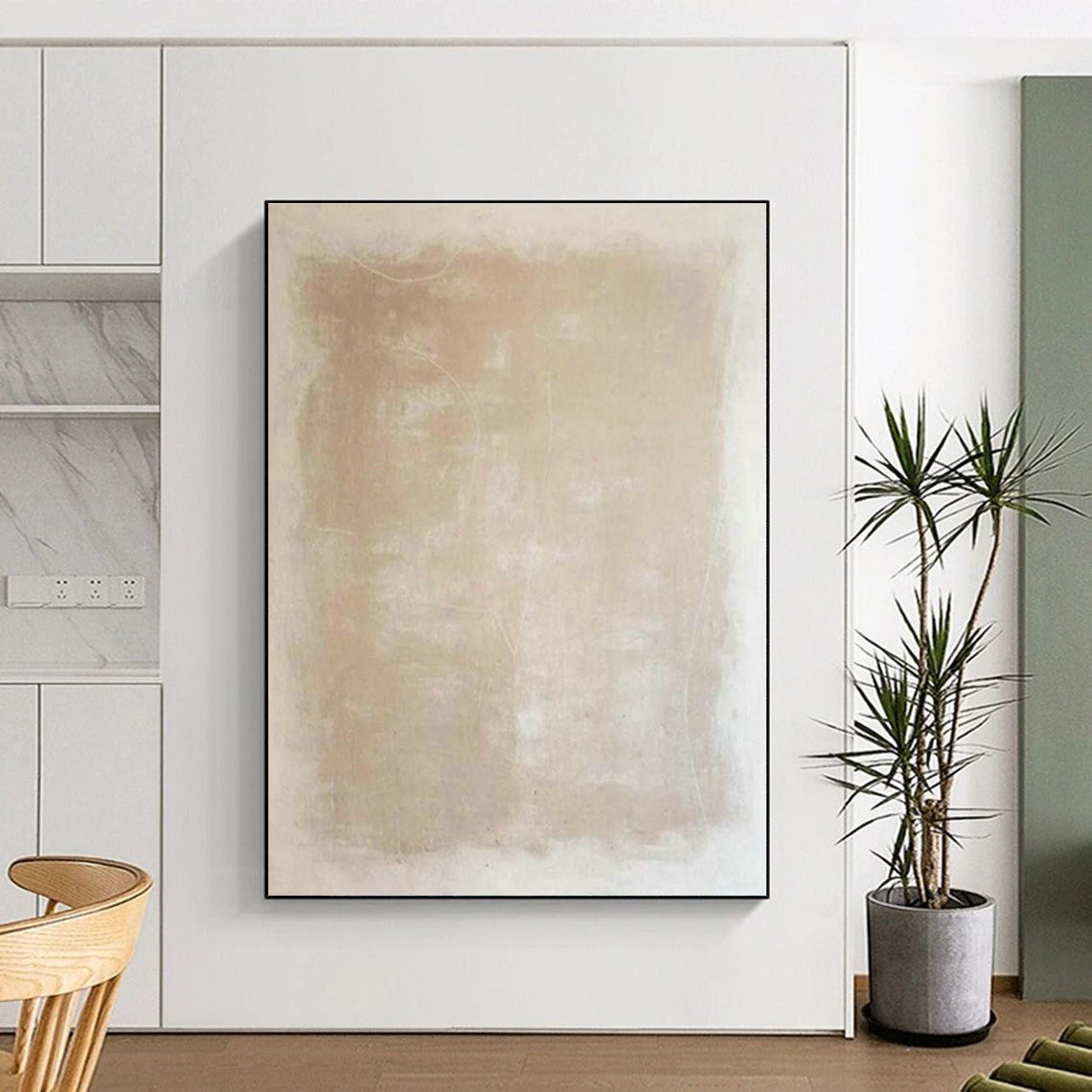 Beige Texture Art for Minimalist Home Hallway Accents DLZ0220