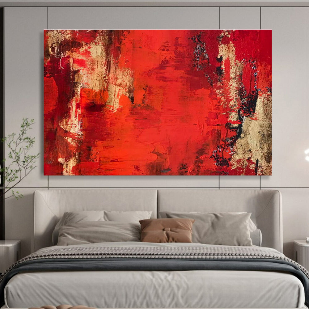 Red - Brown Abstract Art for Rustic - Chic Wine Bar Interiors DLZ2680
