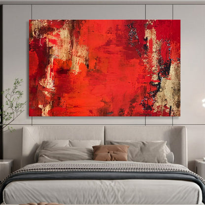 Red - Brown Abstract Art for Rustic - Chic Wine Bar Interiors DLZ2680