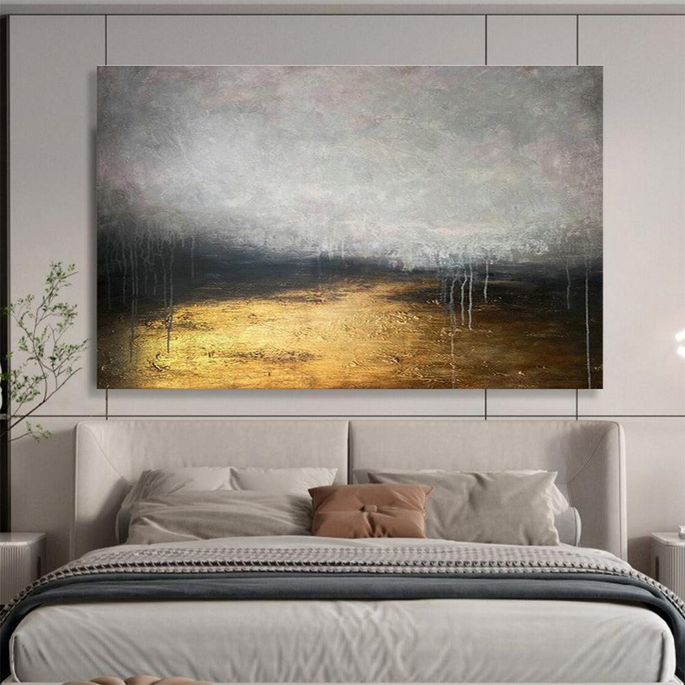 Gold Leaf Abstract Art for Luxury Hotel Presidential Suite Living Rooms DLZ3166
